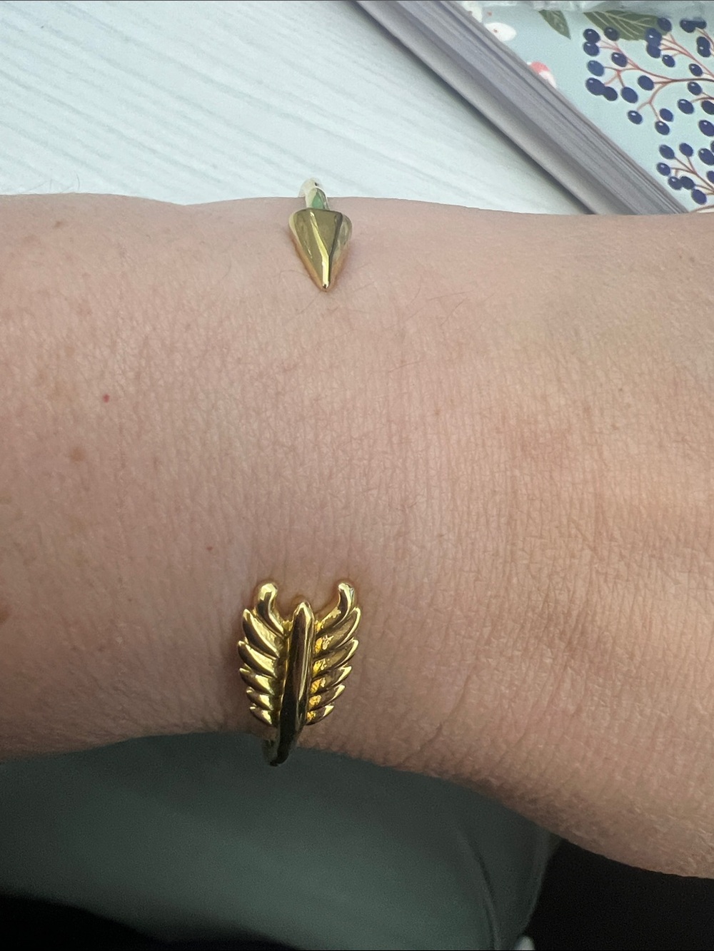 Stella & Dot Gold Wing Open Cuff Bracelet